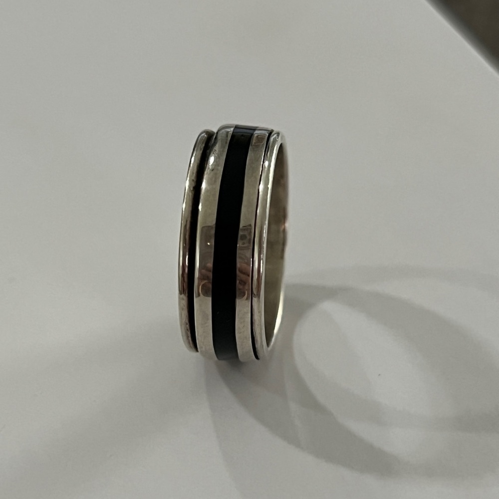 Silver and Black Men's Ring